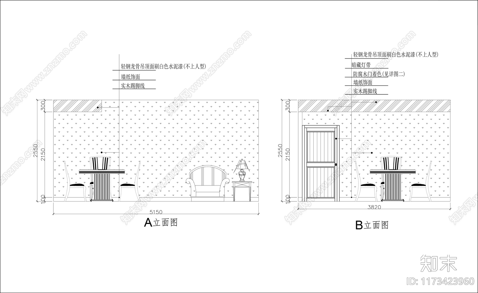 法式会所施工图下载【ID:1173423960】