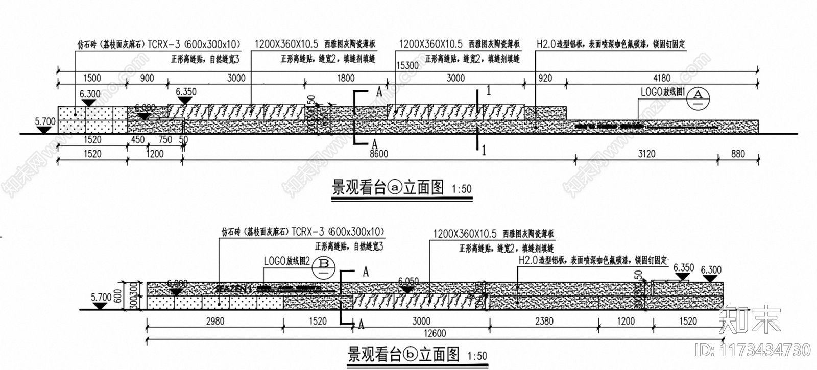 简约轻奢广场施工图下载【ID:1173434730】