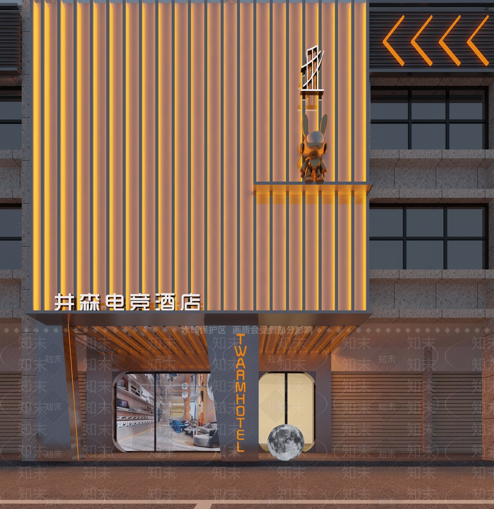 现代酒店3D模型下载【ID:1173434941】