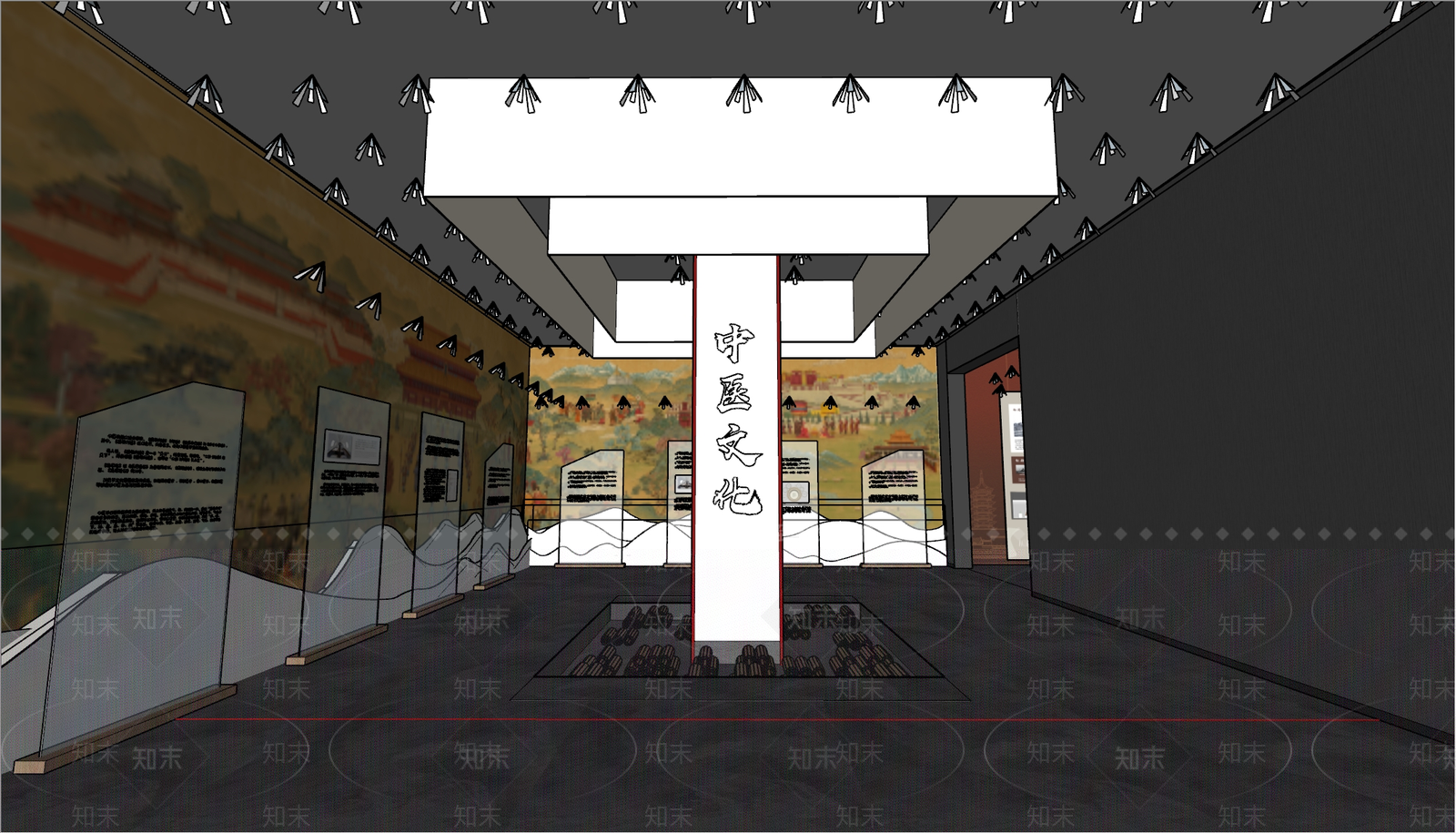 新中式现代其他文化空间SU模型下载【ID:1173436161】