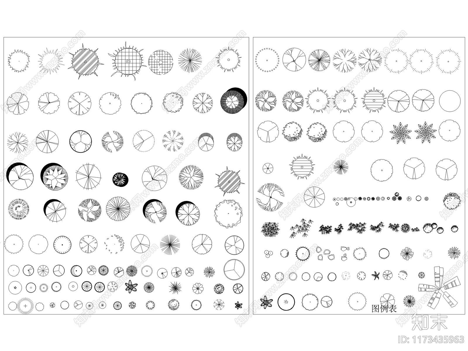 2024最新超全乔木灌木花草CAD图库施工图下载【ID:1173435963】