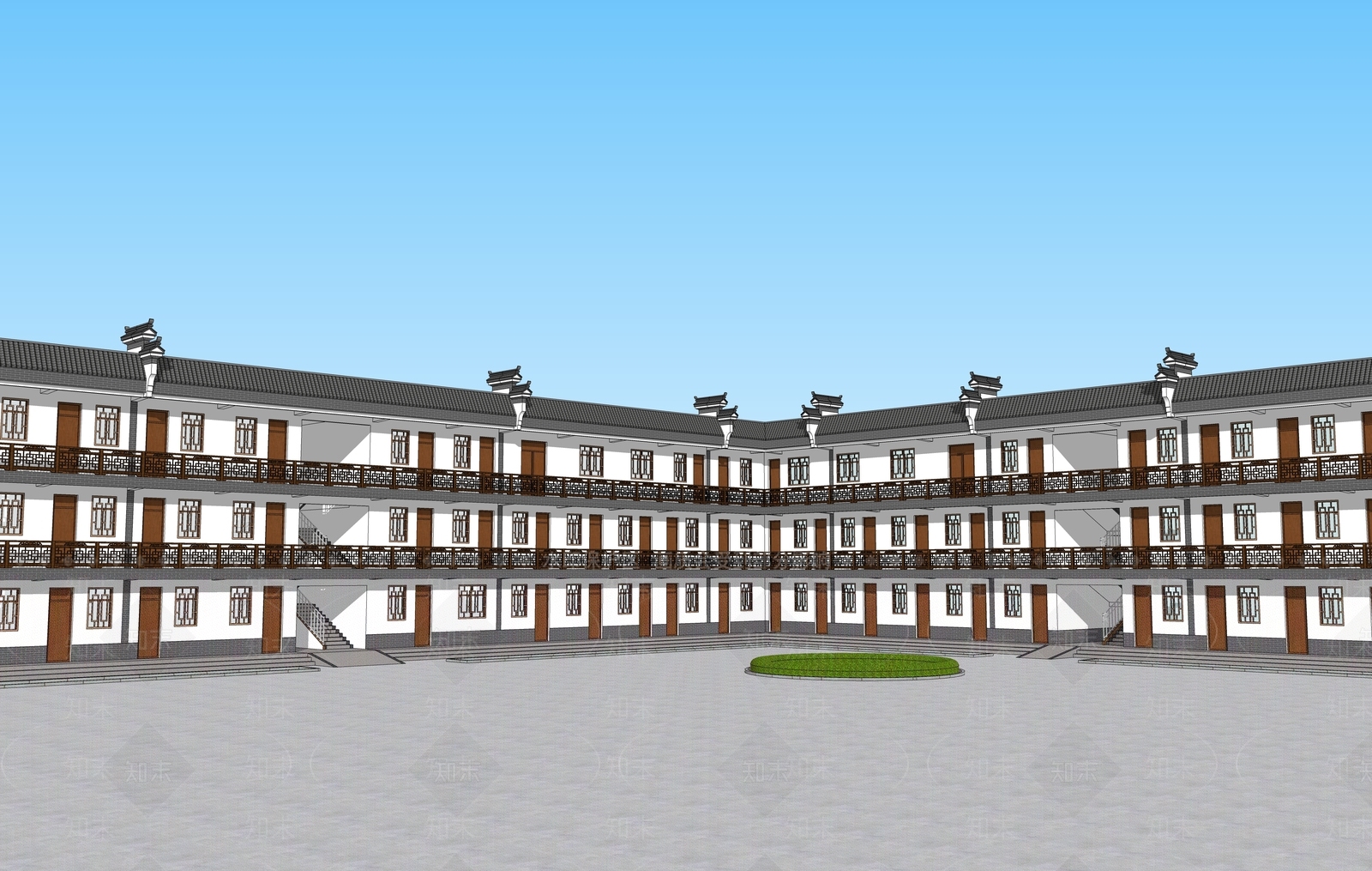 中式新中式其他商业建筑SU模型下载【ID:1173440658】