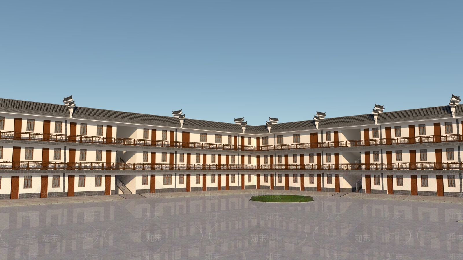 新中式中式商业街3D模型下载【ID:1173441044】