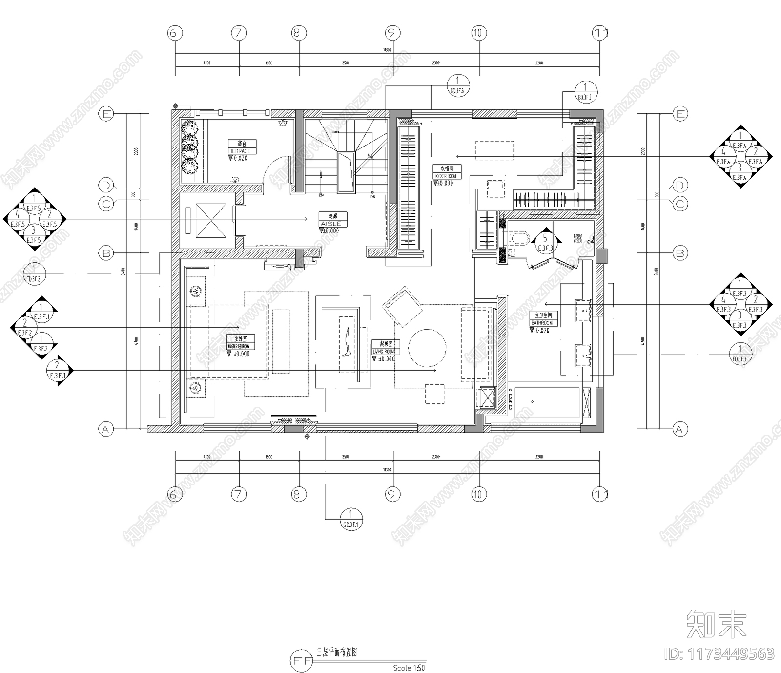 别墅cad施工图下载【ID:1173449563】