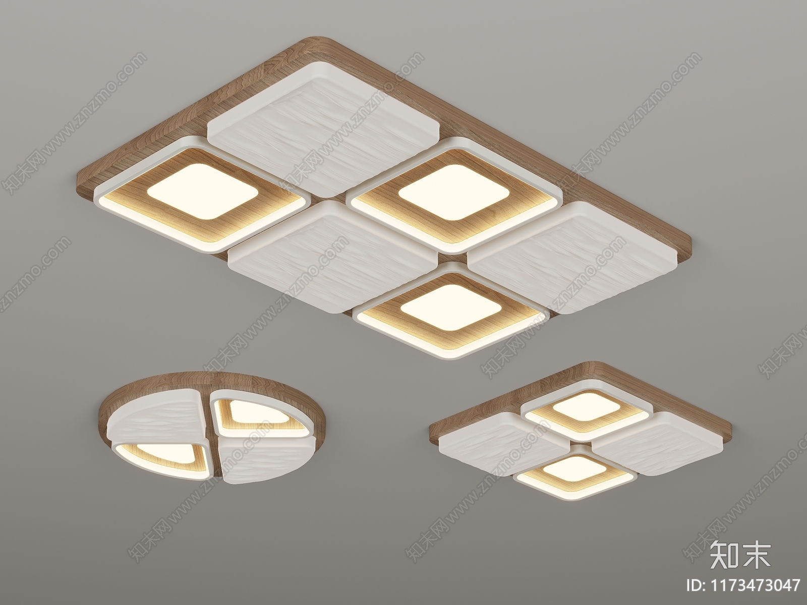 侘寂中古吸顶灯3D模型下载【ID:1173473047】