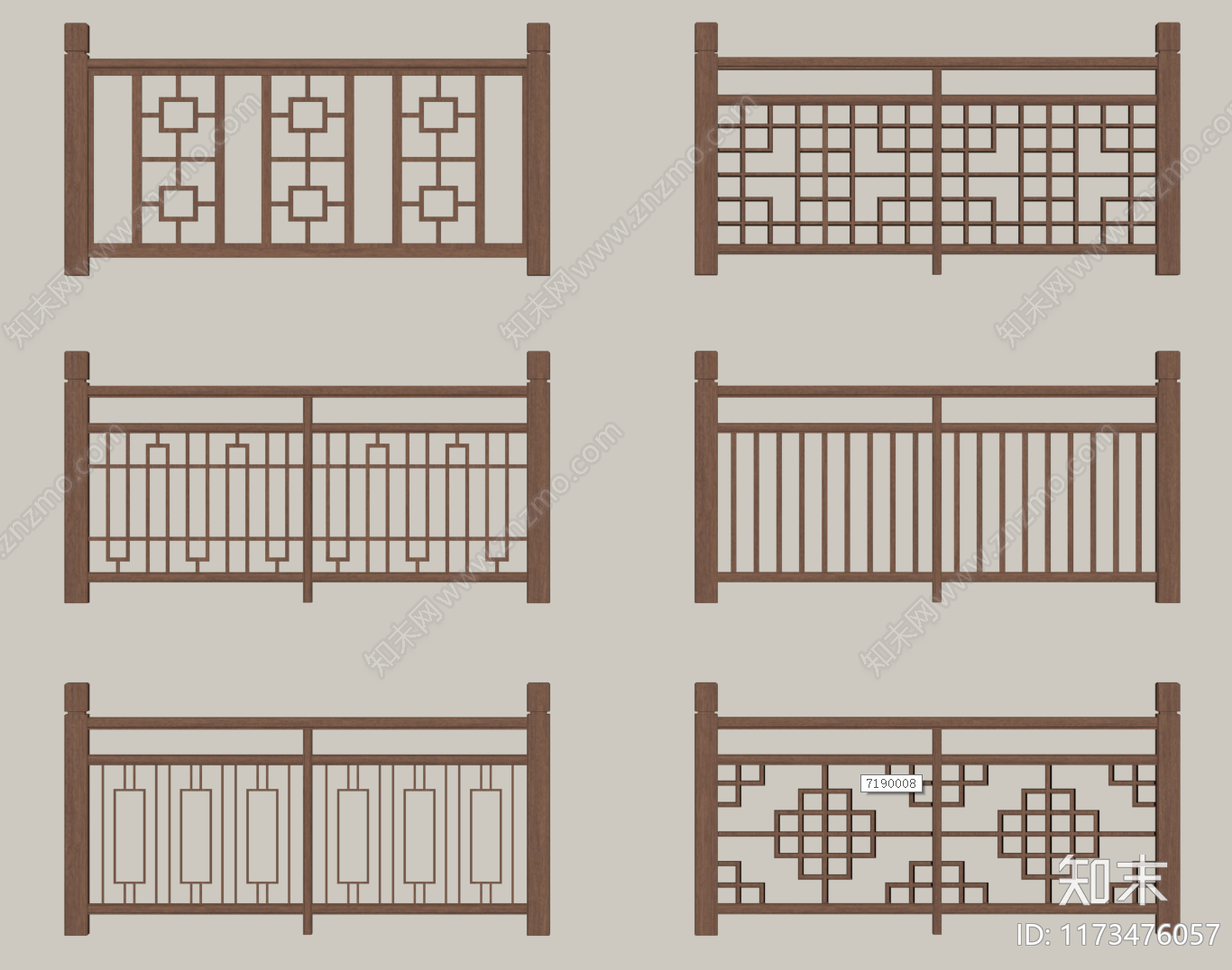 新中式围栏护栏SU模型下载【ID:1173476057】