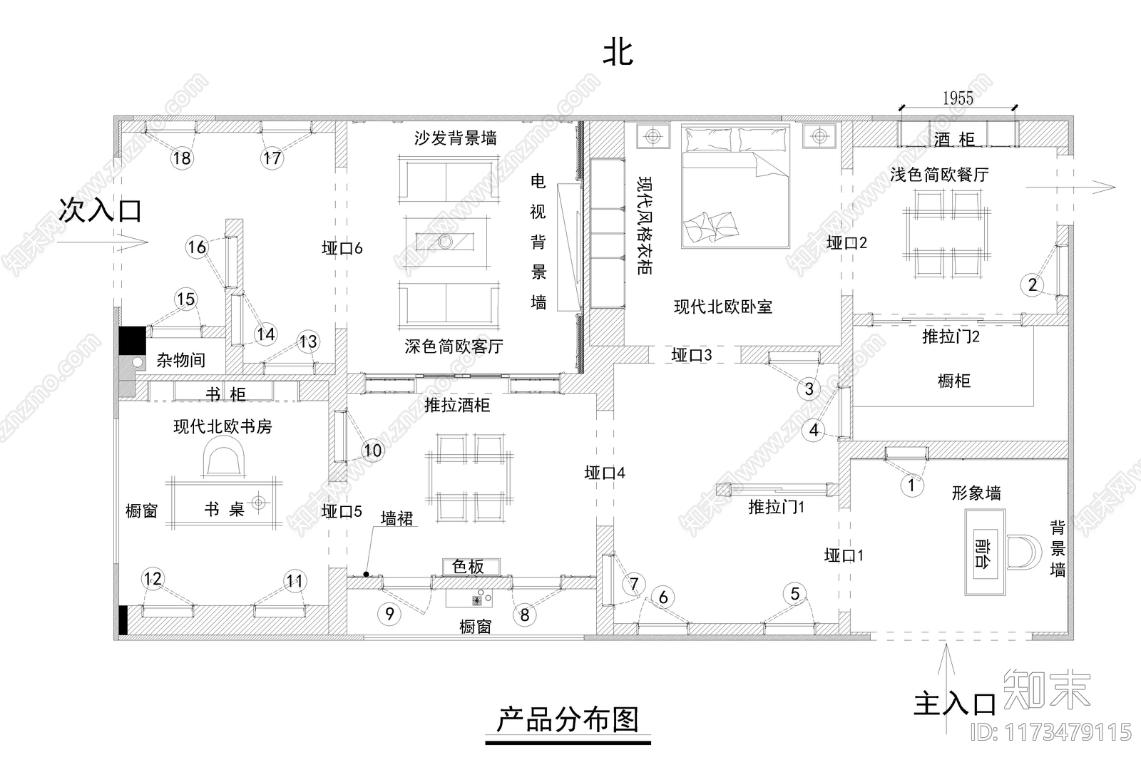 轻奢极简其他商业空间cad施工图下载【ID:1173479115】