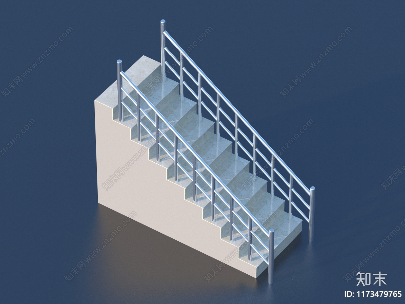 现代栏杆3D模型下载【ID:1173479765】