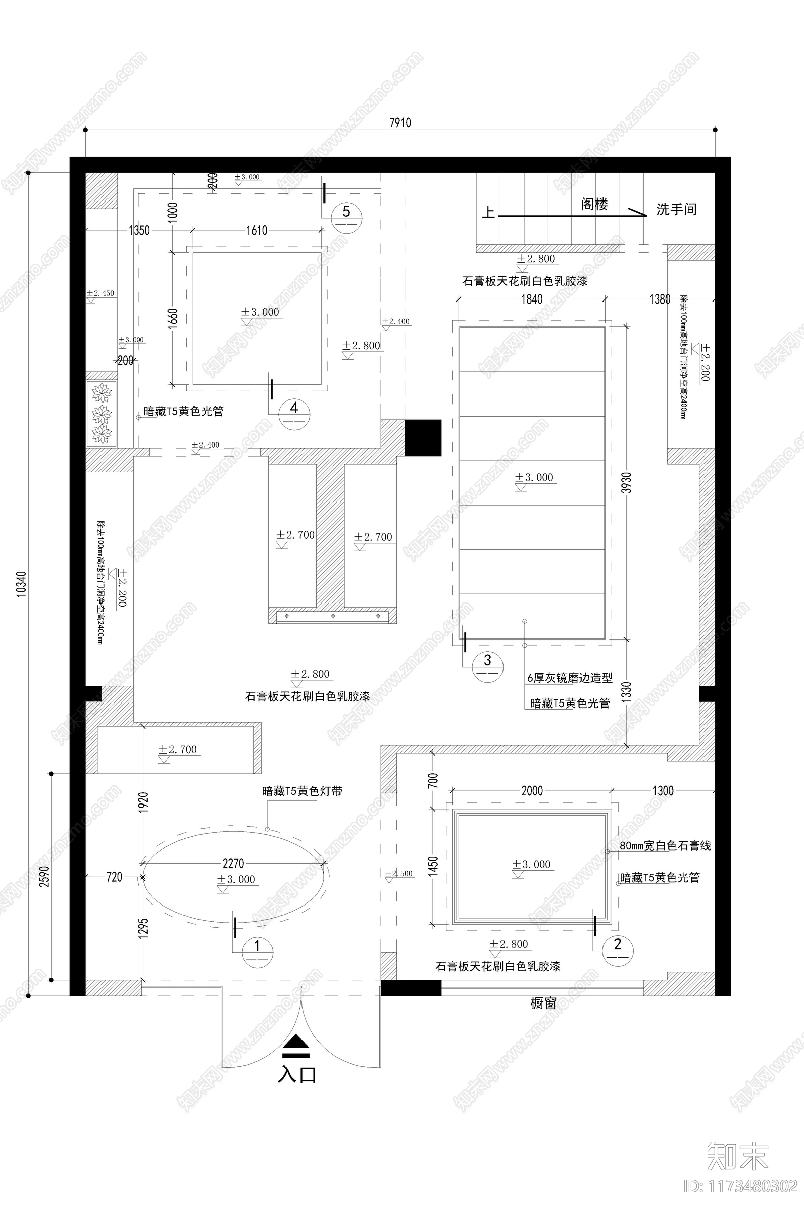 轻奢极简其他商业空间施工图下载【ID:1173480302】