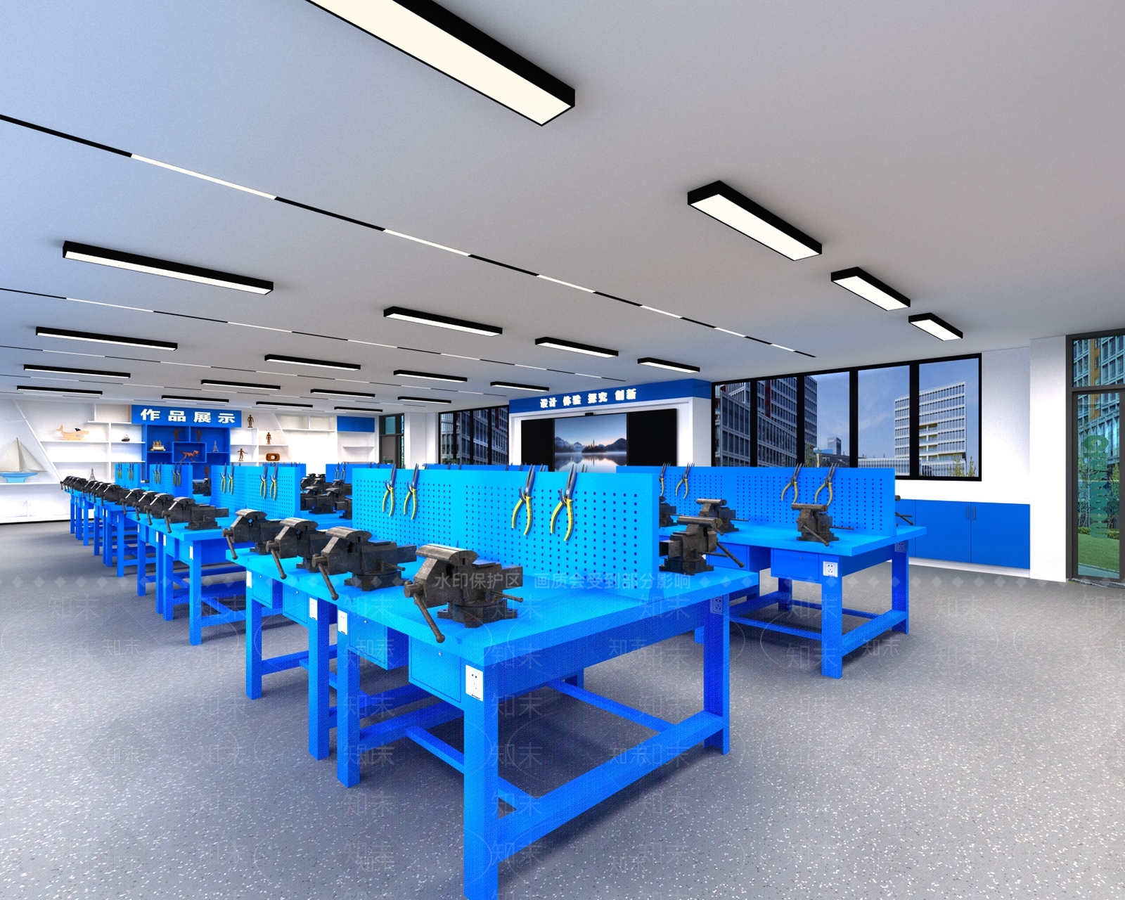现代教室3D模型下载【ID:1173484992】