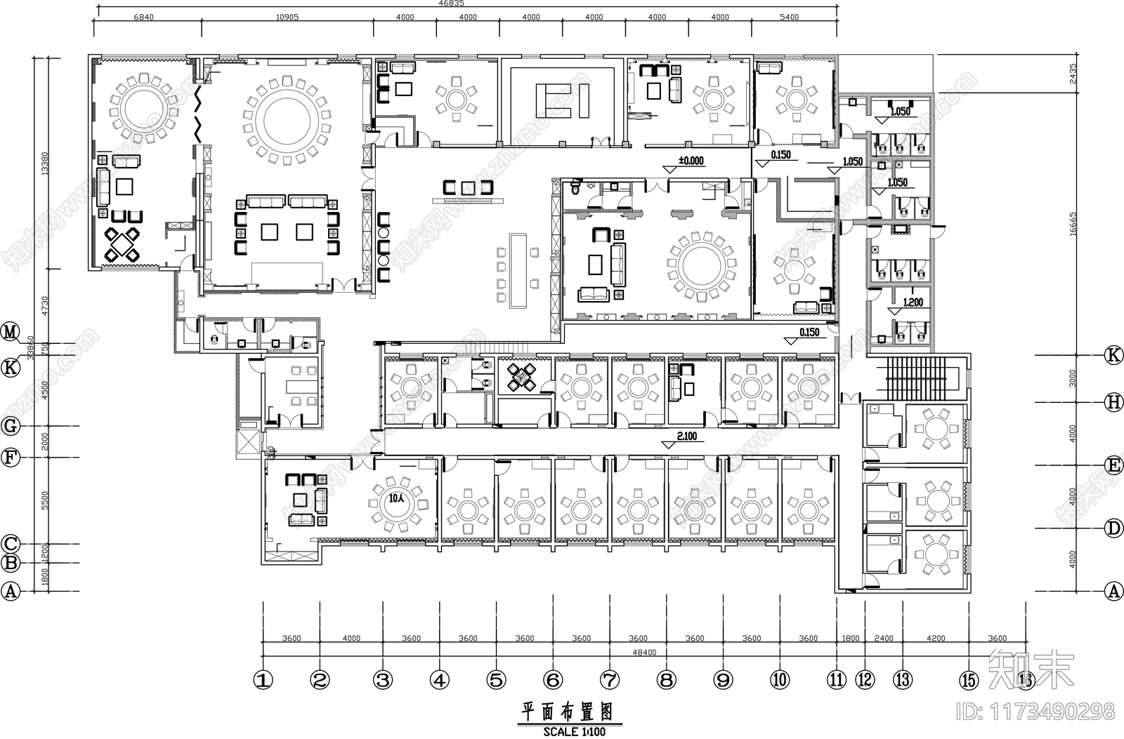 新中式其他餐饮空间施工图下载【ID:1173490298】