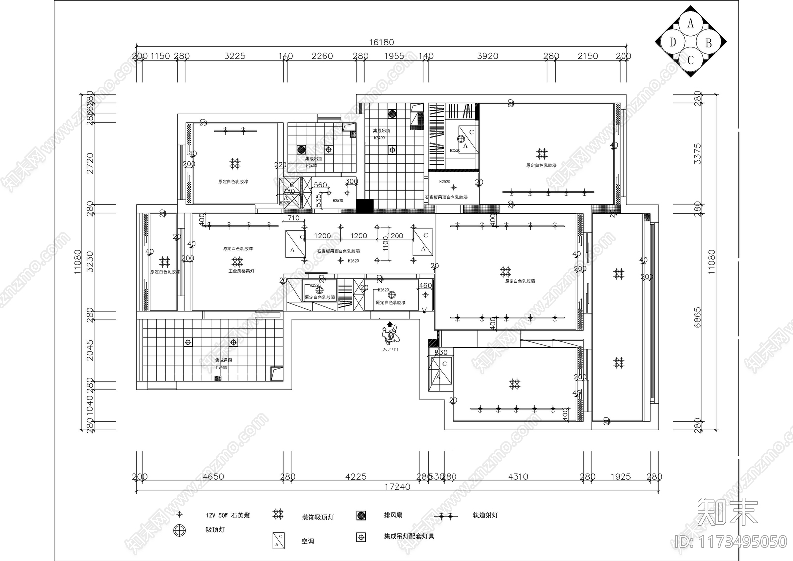 平层cad施工图下载【ID:1173495050】