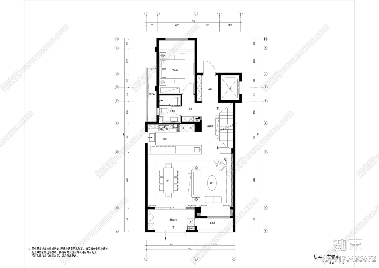 别墅cad施工图下载【ID:1173495872】