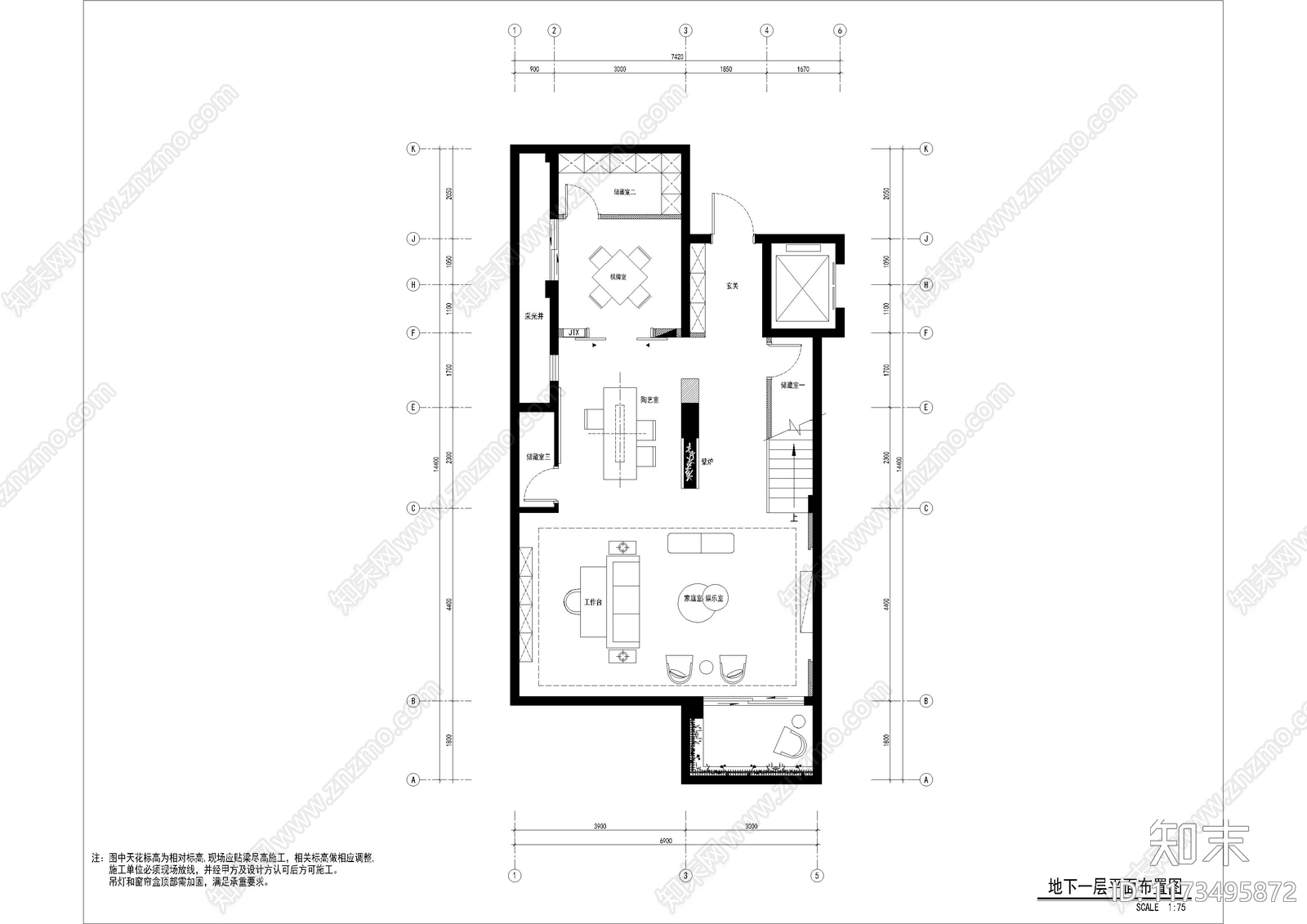 别墅cad施工图下载【ID:1173495872】