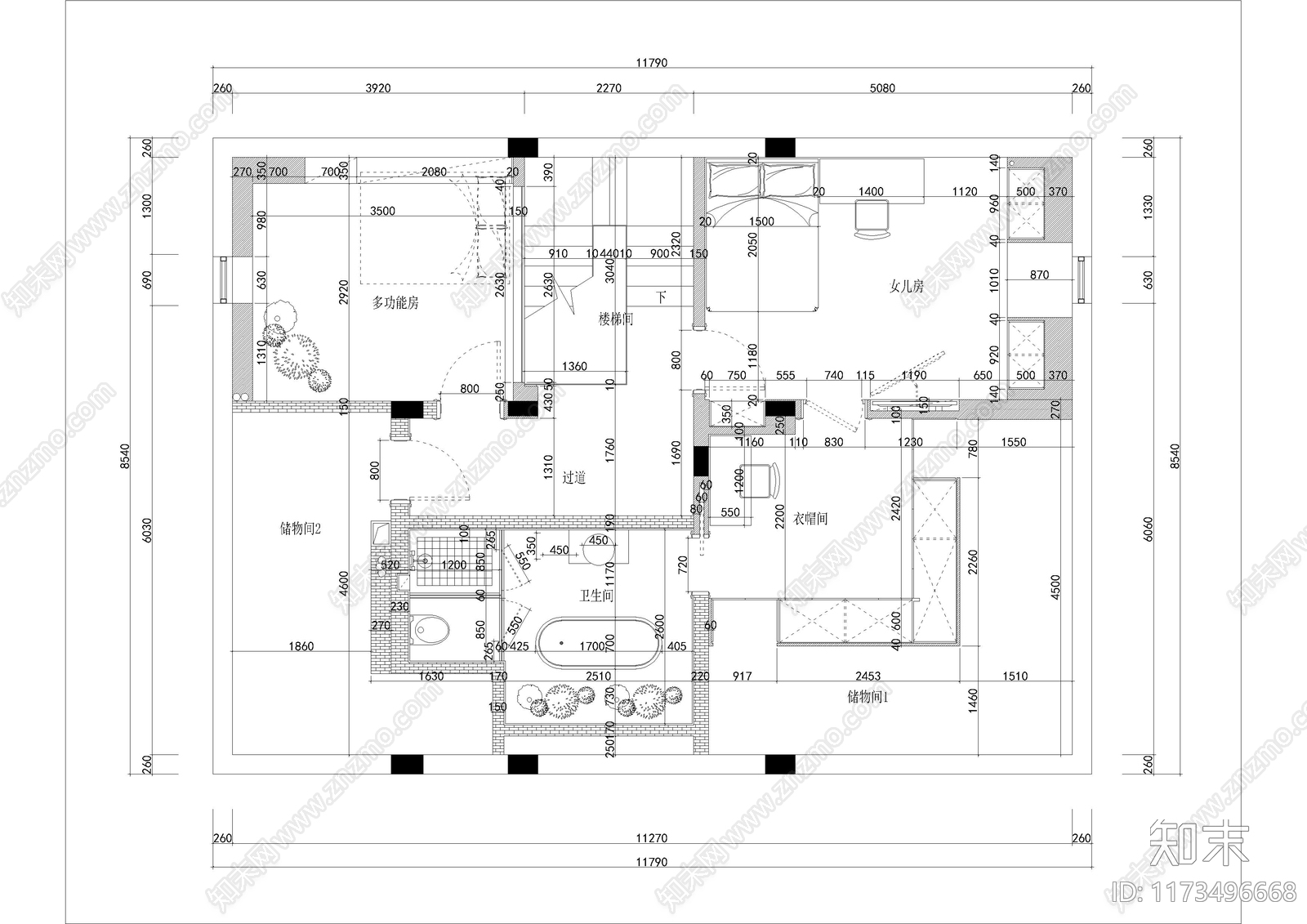 别墅cad施工图下载【ID:1173496668】