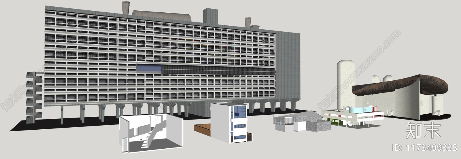 现代欧式风格建筑SU模型下载【ID:1173499335】