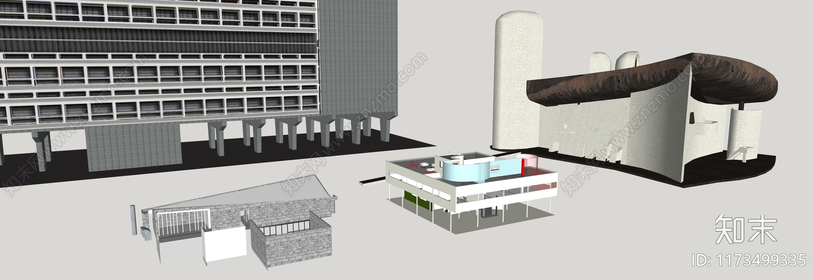 现代欧式风格建筑SU模型下载【ID:1173499335】