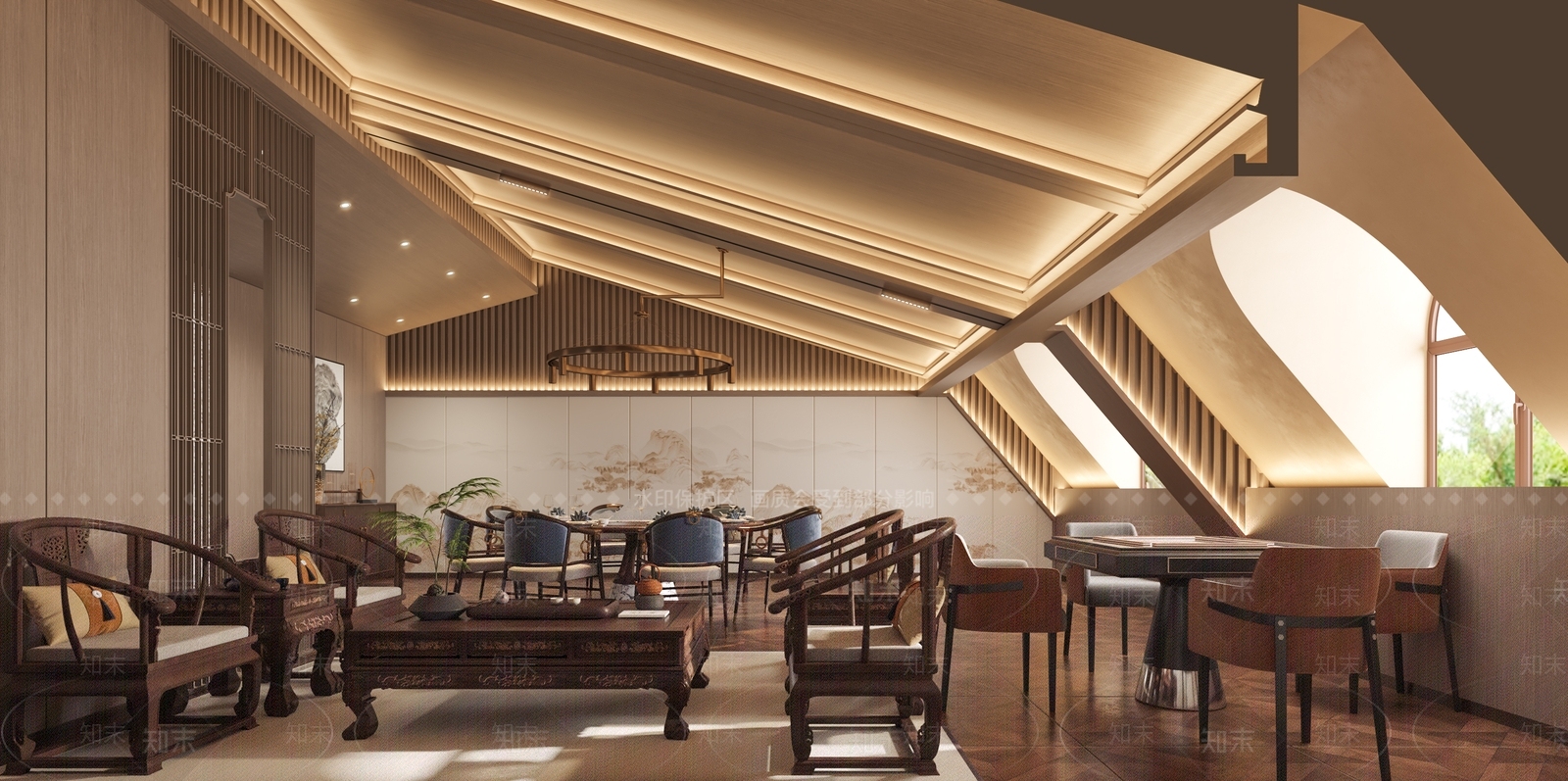 新中式现代包厢3D模型下载【ID:1173499574】