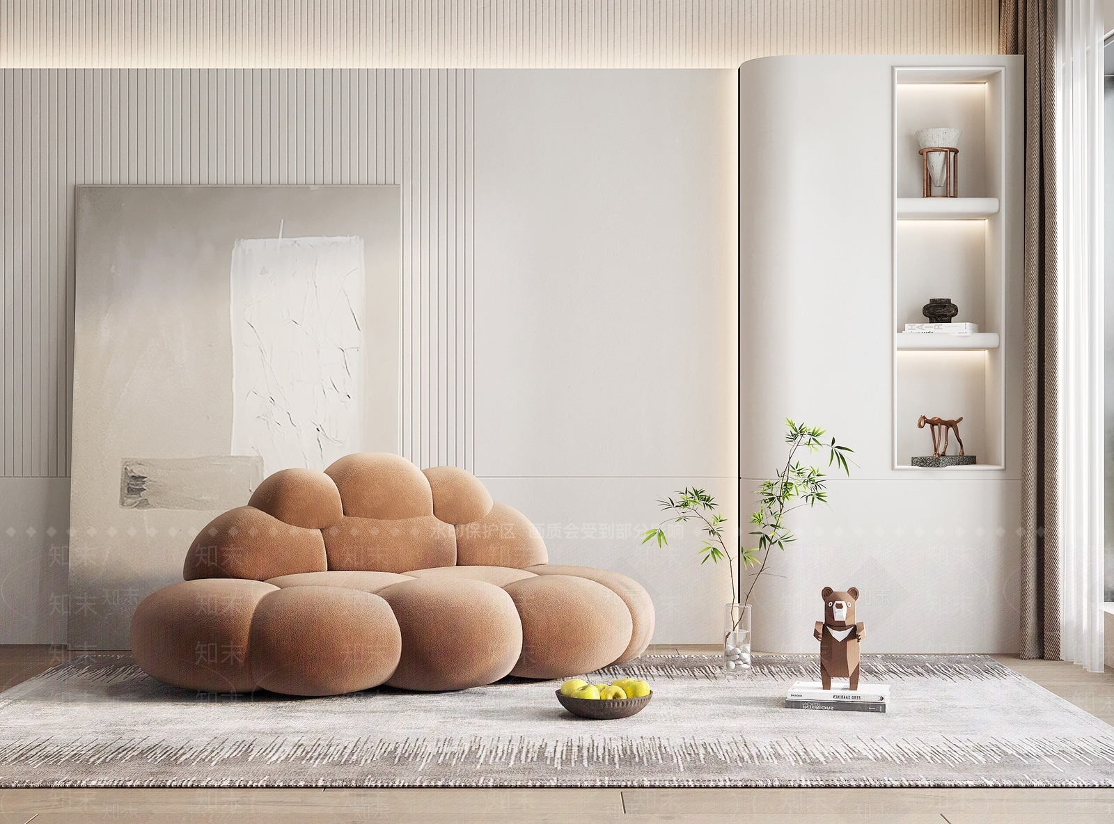 法式懒人沙发3D模型下载【ID:1173501556】