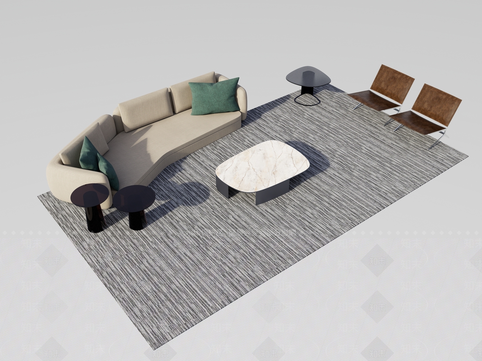 现代欧式沙发组合SU模型下载【ID:1173510857】