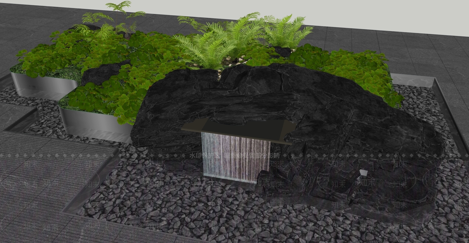 新中式水景SU模型下载【ID:1173524296】
