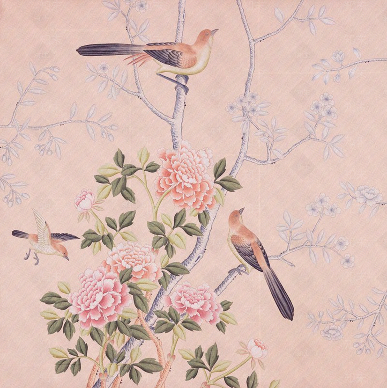 新中式欧式壁纸贴图下载【ID:1173524864】