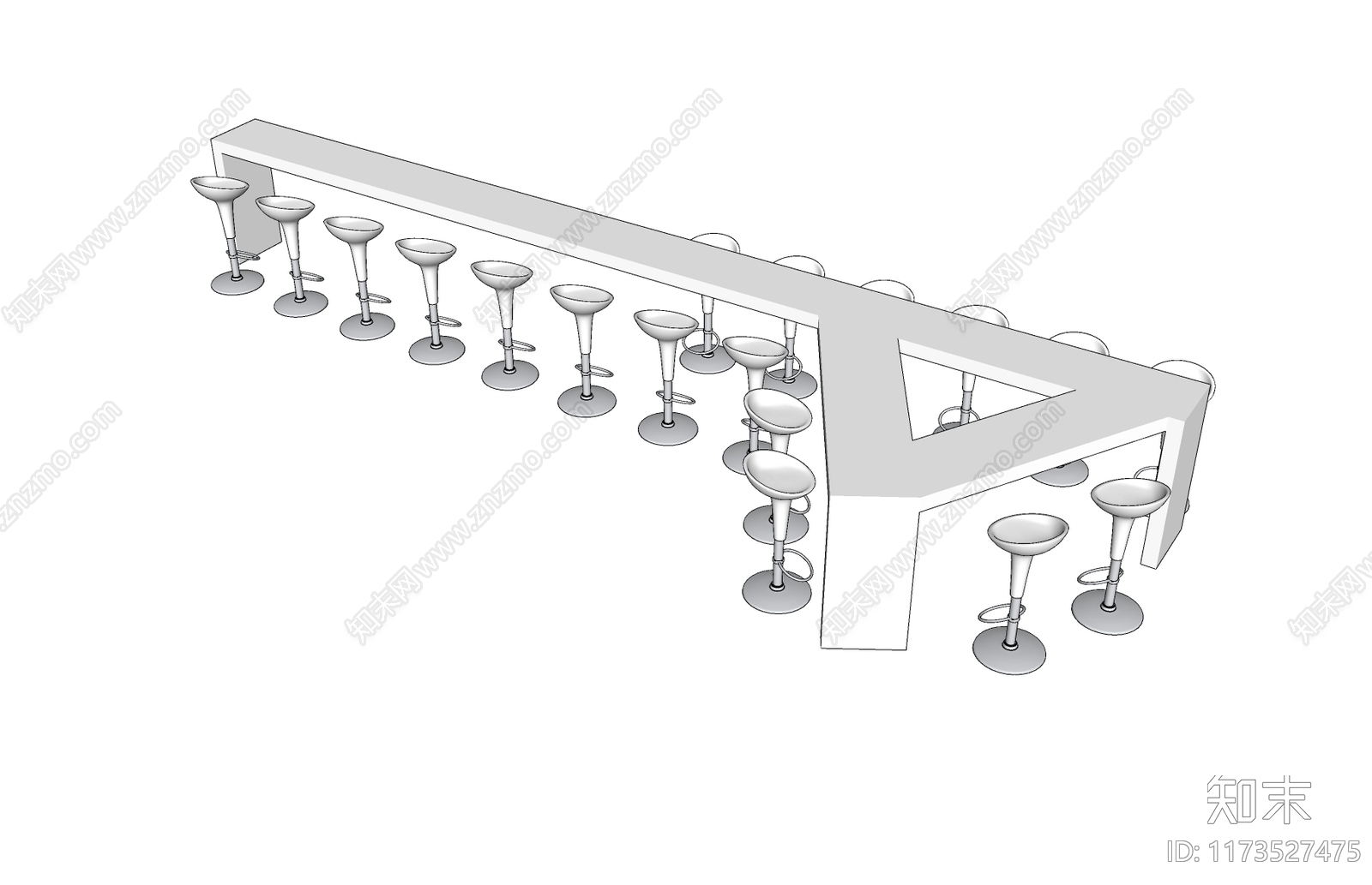 现代吧台SU模型下载【ID:1173527475】