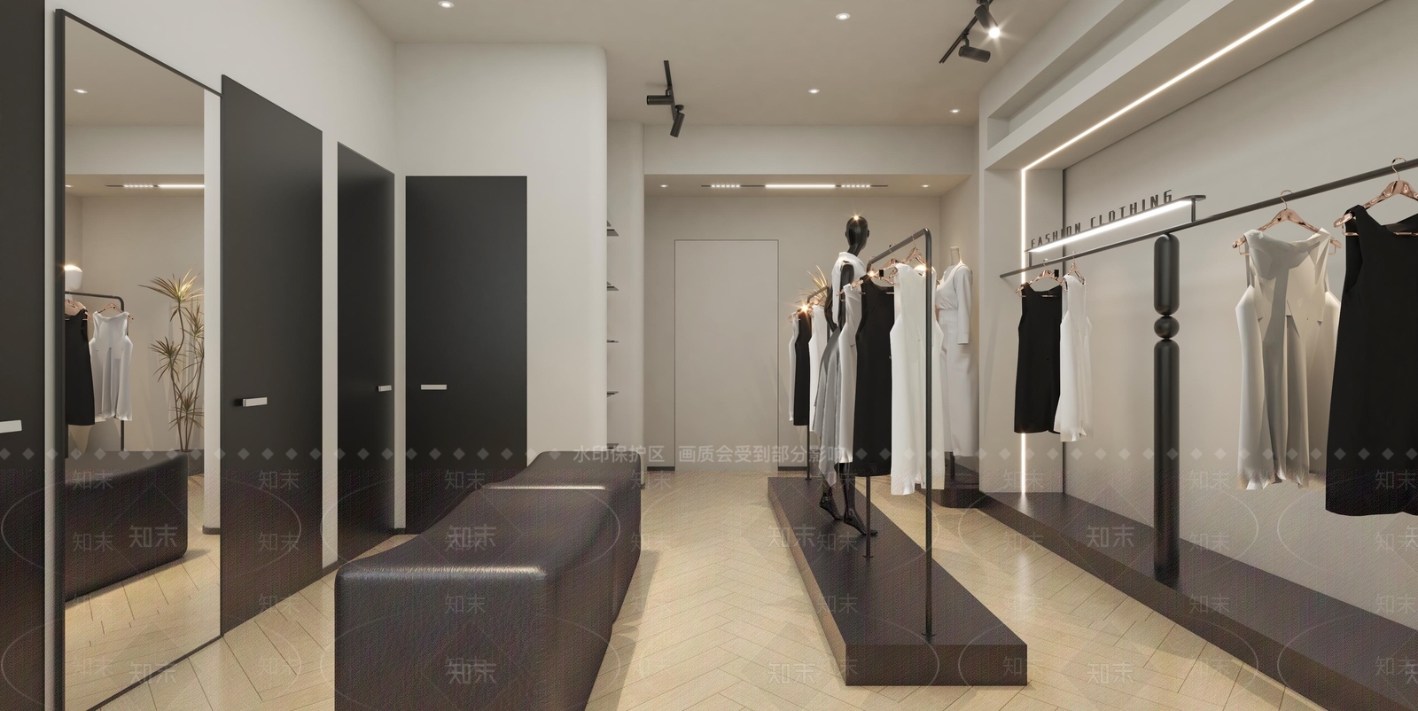 现代服装店3D模型下载【ID:1173528230】