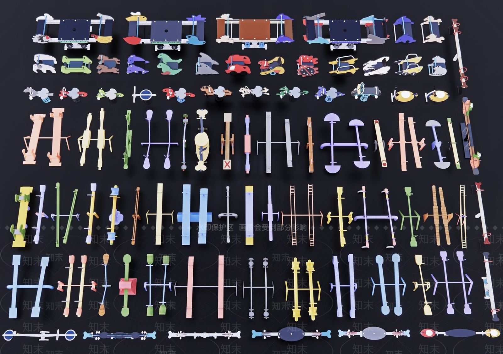 现代跷跷板3D模型下载【ID:1173529805】