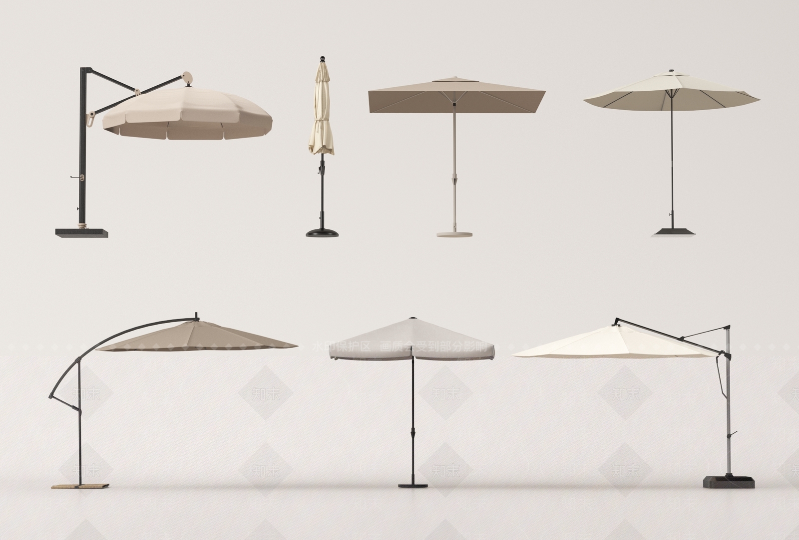现代遮阳伞SU模型下载【ID:1173544360】