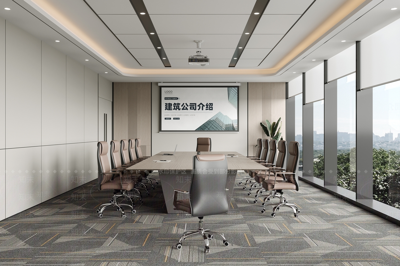 现代会议室3D模型下载【ID:1173545027】