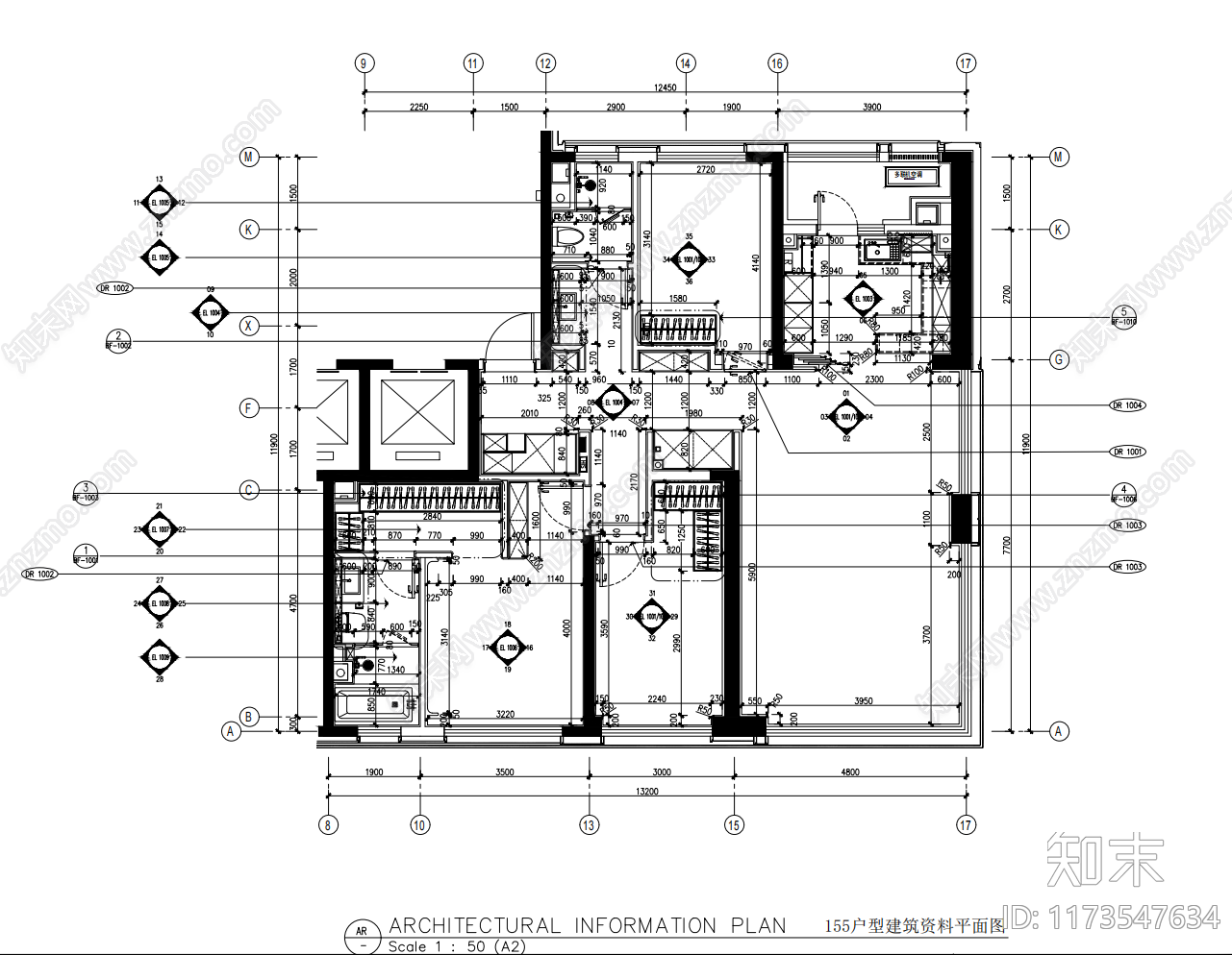 平层cad施工图下载【ID:1173547634】