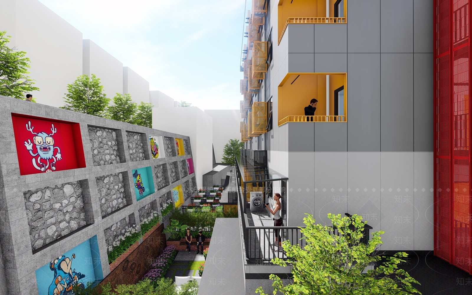 现代高层住宅SU模型下载【ID:1173552609】