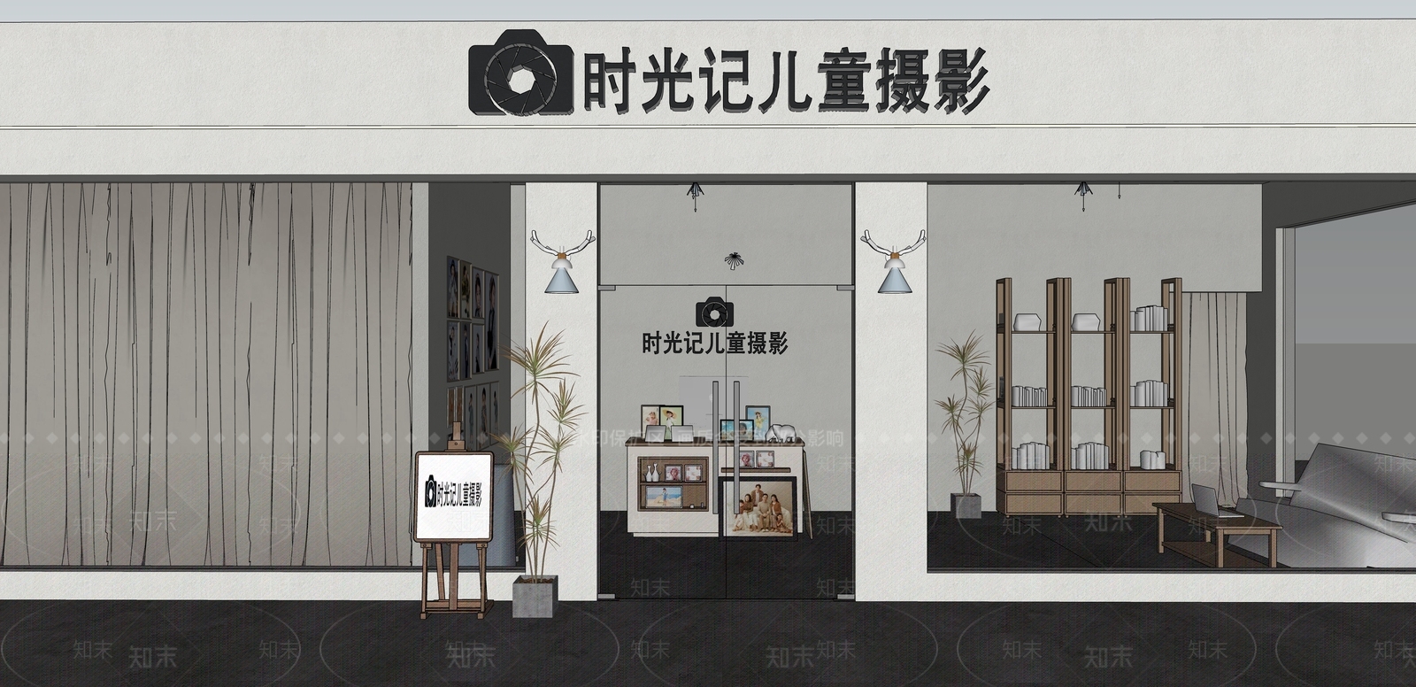现代婚纱摄影店SU模型下载【ID:1173556479】