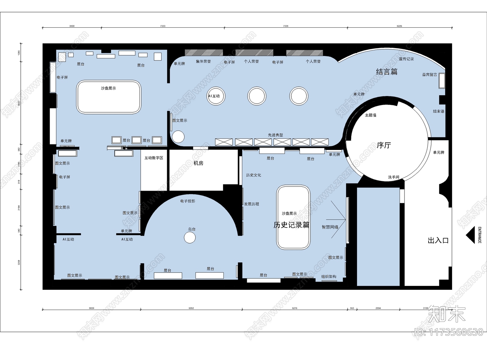 现代展台cad施工图下载【ID:1173560630】