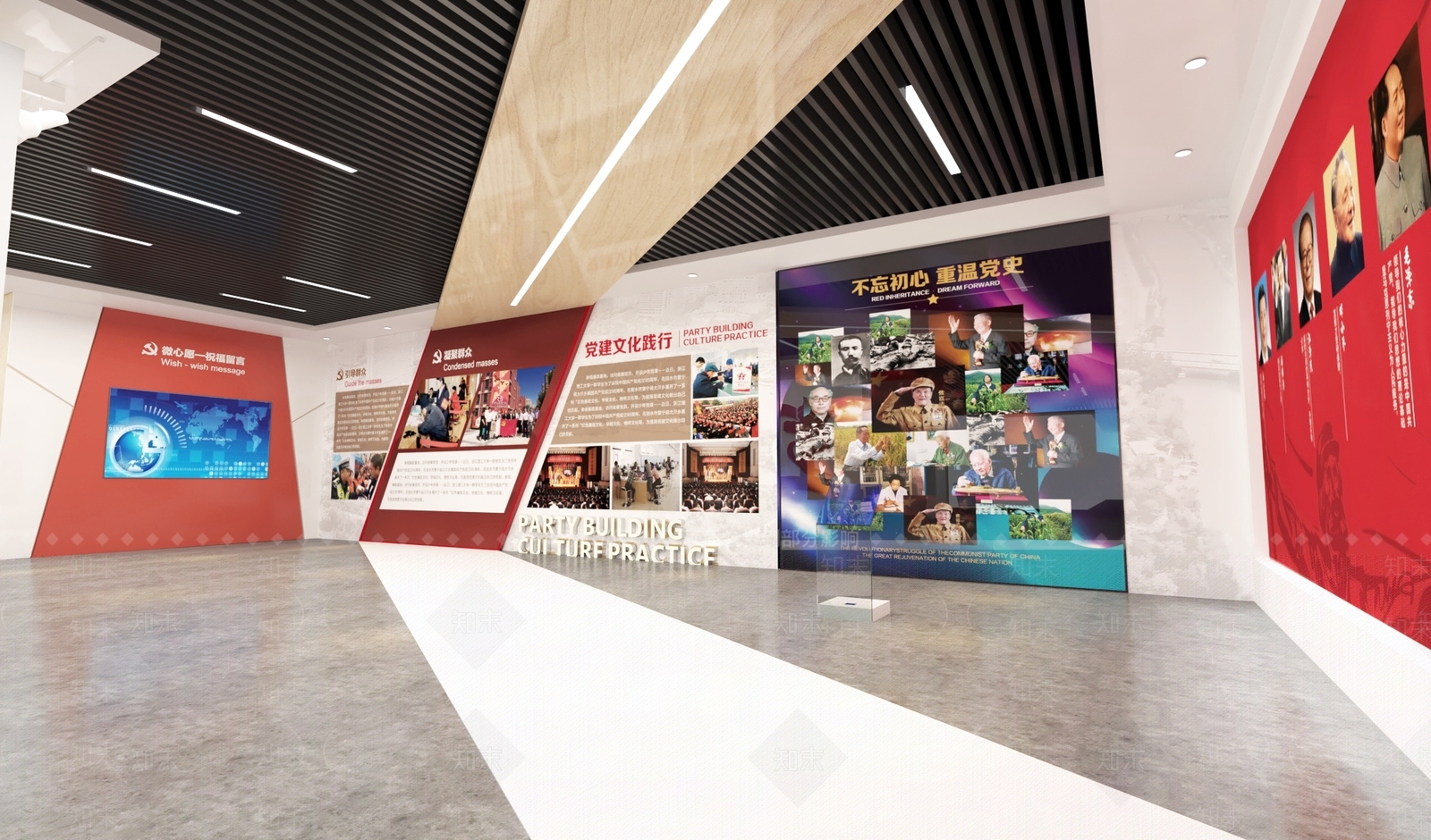 现代党建展厅SU模型下载【ID:1173566540】
