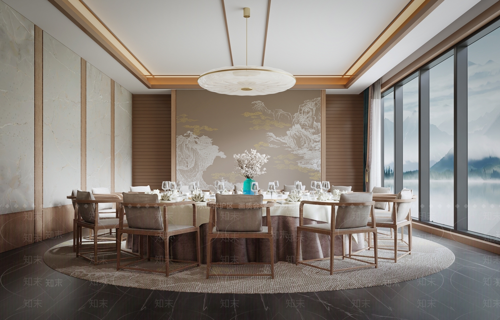 新中式包厢3D模型下载【ID:1173570197】