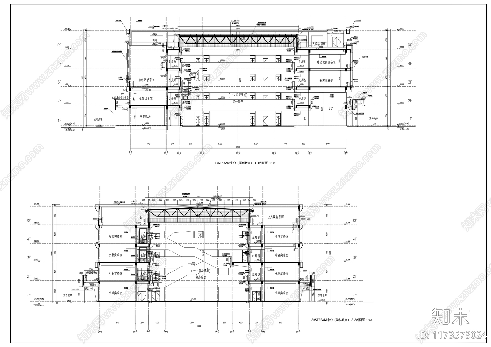 现代学校建筑cad施工图下载【ID:1173573024】