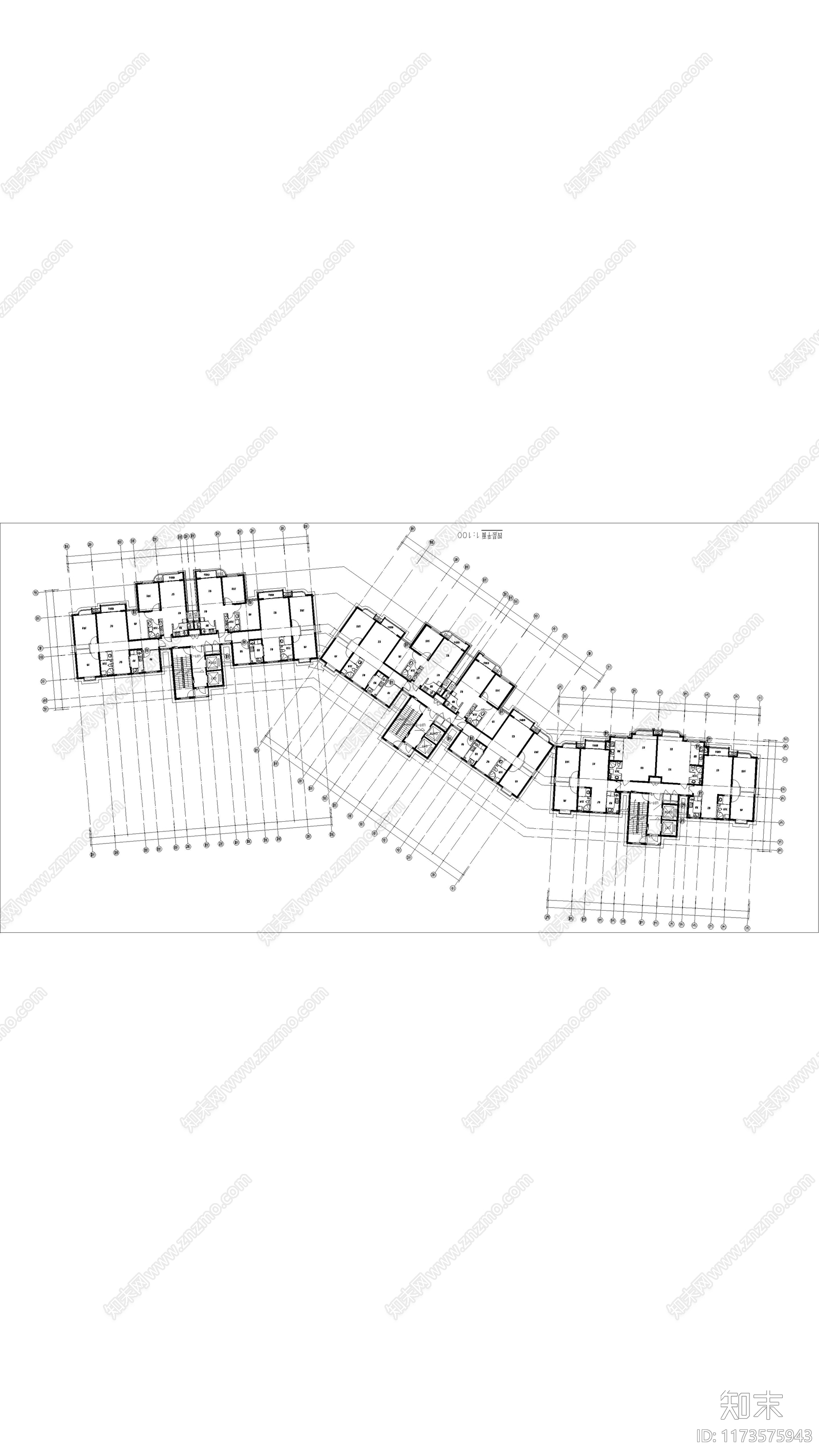 现代住宅楼建筑cad施工图下载【ID:1173575943】