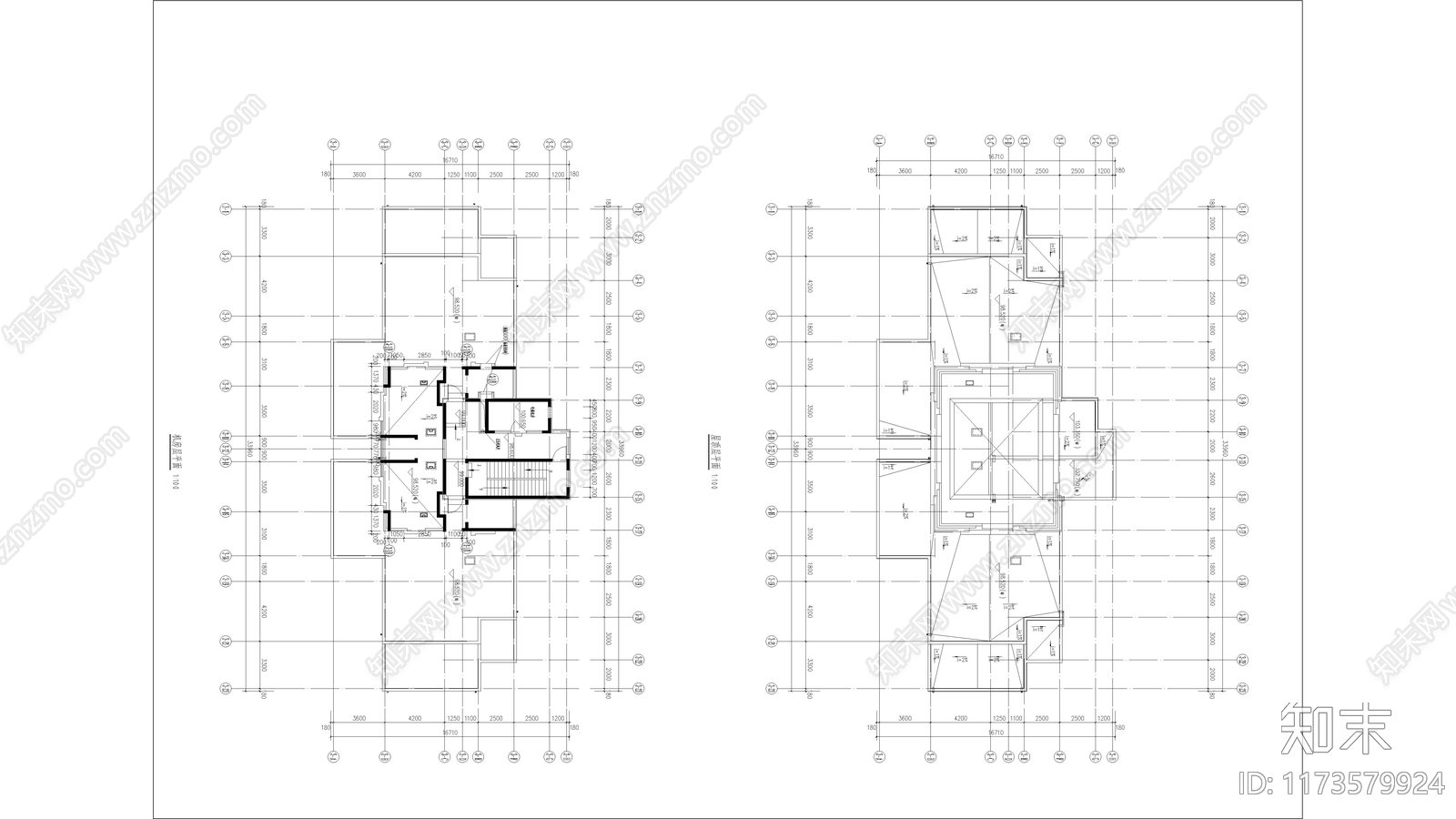 现代住宅楼建筑cad施工图下载【ID:1173579924】