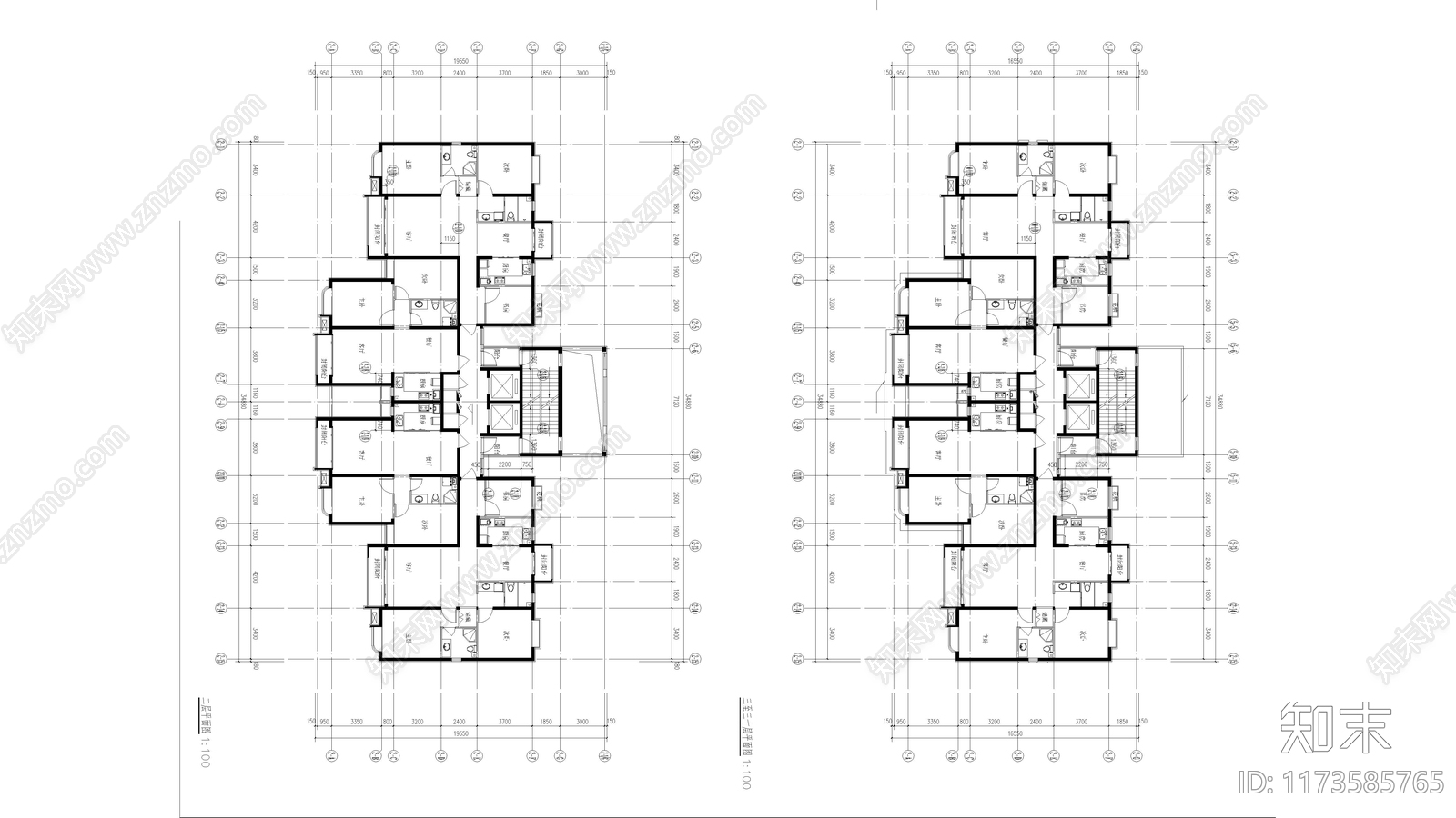 现代住宅楼建筑cad施工图下载【ID:1173585765】