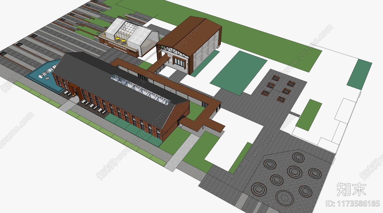 现代其他工业建筑SU模型下载【ID:1173586185】