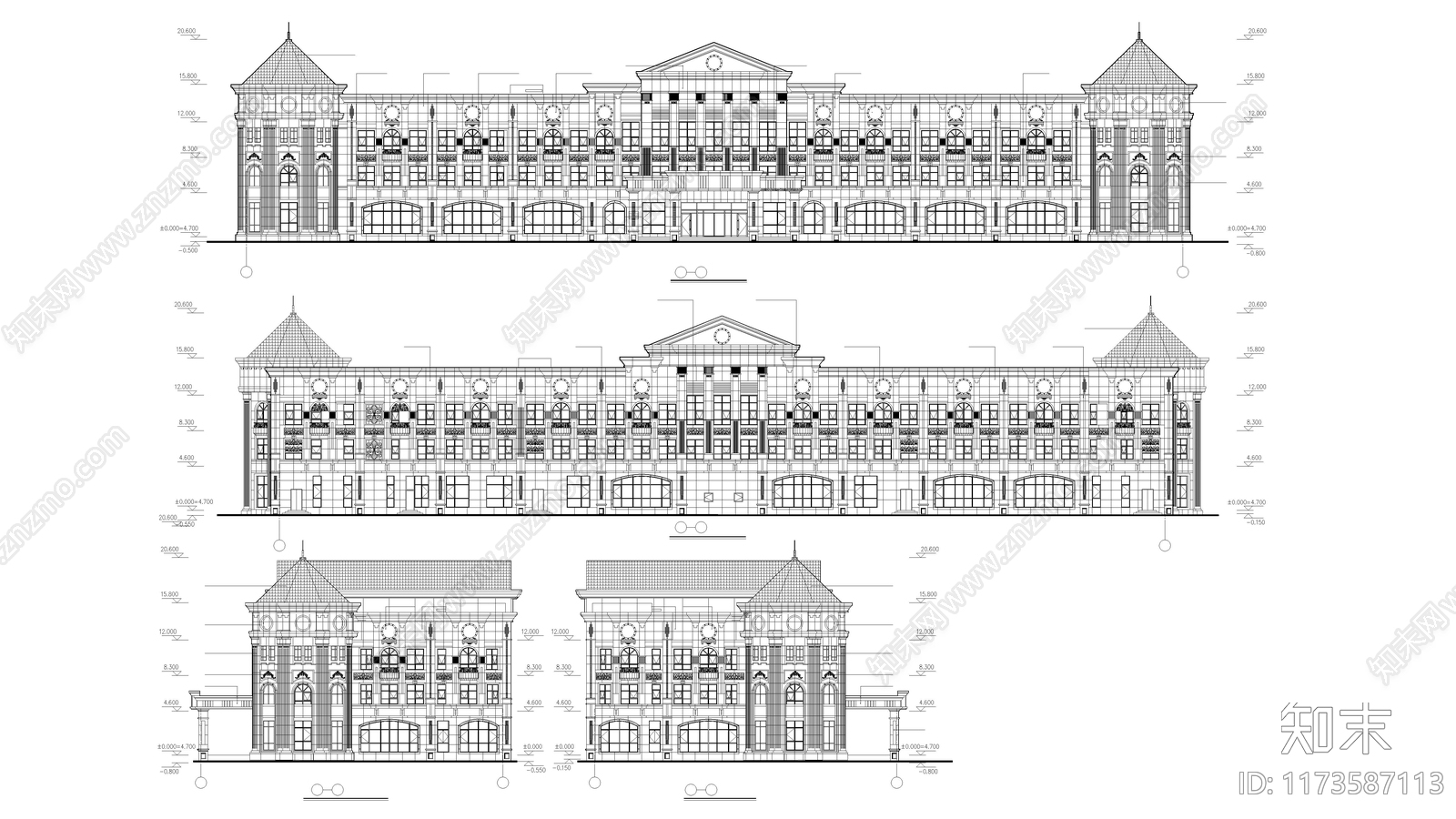 现代其他商业建筑cad施工图下载【ID:1173587113】