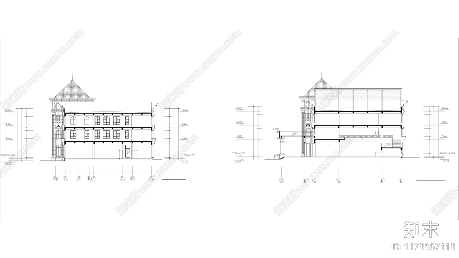 现代其他商业建筑cad施工图下载【ID:1173587113】