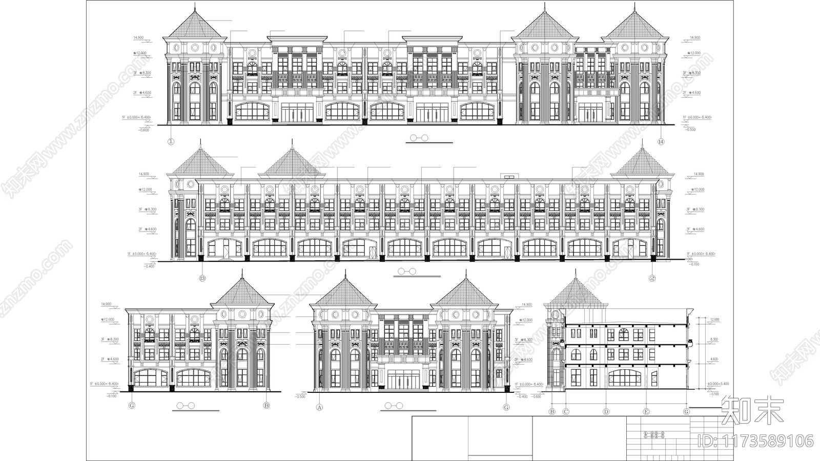 现代其他商业建筑施工图下载【ID:1173589106】