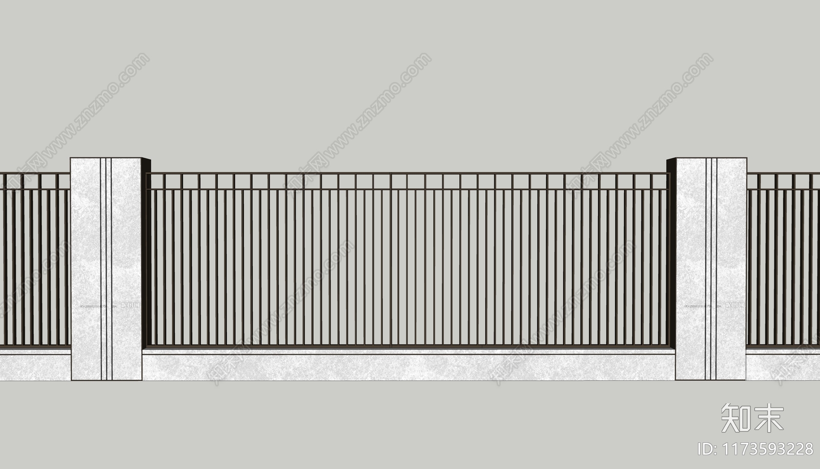 现代极简围墙SU模型下载【ID:1173593228】
