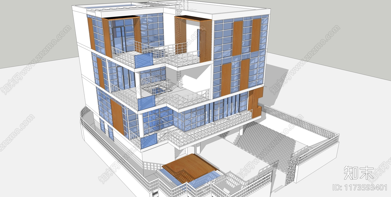 现代其他商业建筑SU模型下载【ID:1173593401】