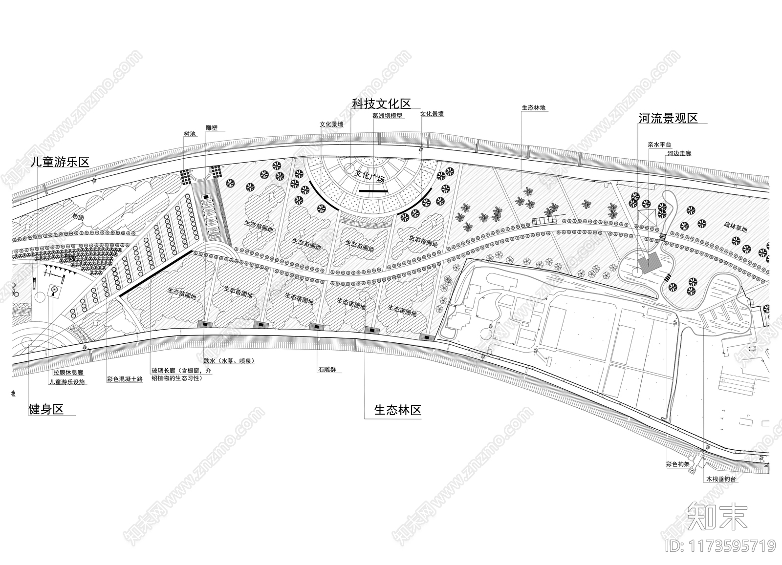 景观平面图cad施工图下载【ID:1173595719】