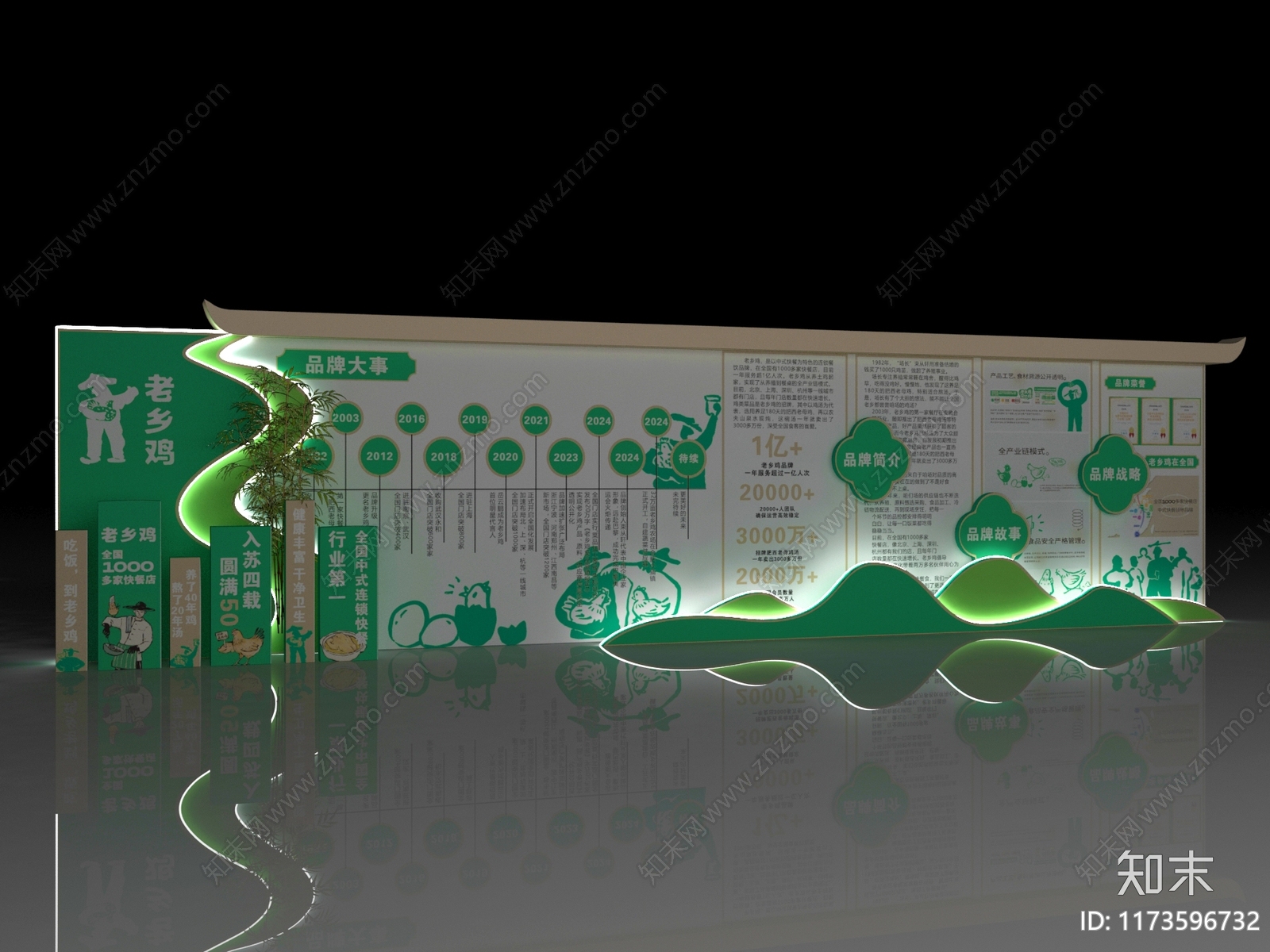 新中式现代美陈3D模型下载【ID:1173596732】