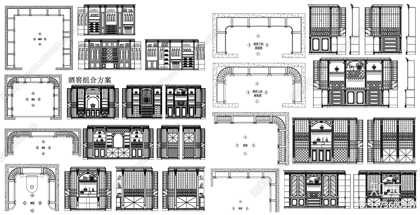 现代柜子cad施工图下载【ID:1173600357】